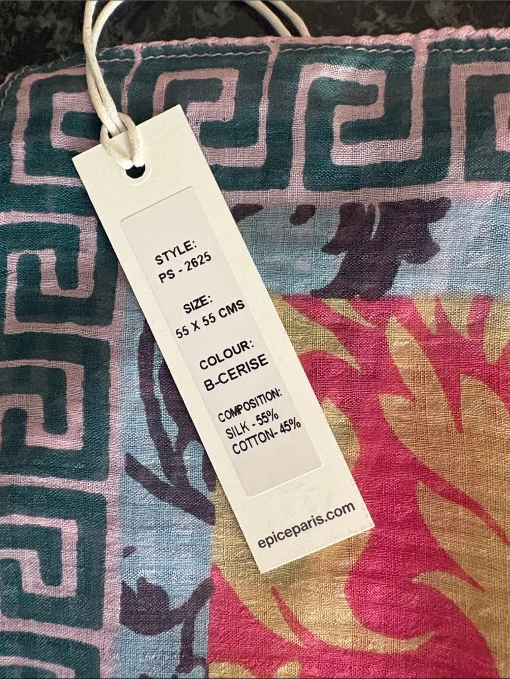 ÉPICE Paris Pink & Gold Floral Silk-Blend Scarf Square